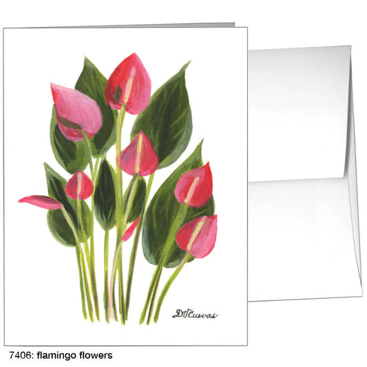 Flamingo Flowers, Greeting Card (7406), A2, printedcanvas.com