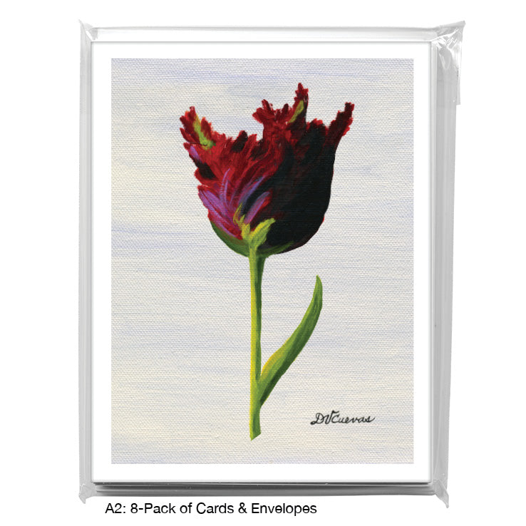 Black Parrot, Greeting Card (7407F), A2 8-Pack, printedcanvas.com