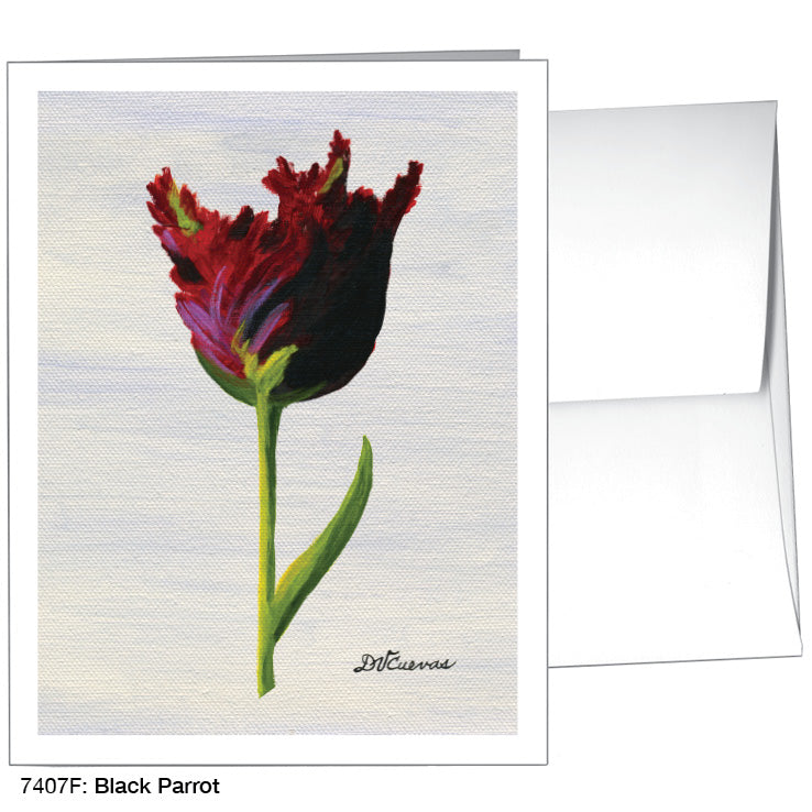Black Parrot, Greeting Card (7407F), A2, printedcanvas.com