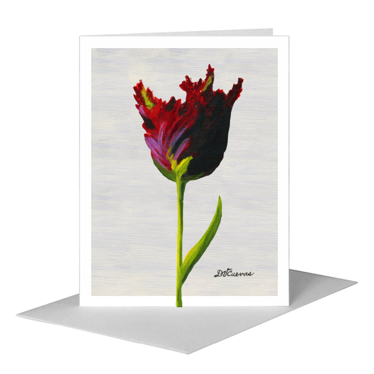Black Parrot, Greeting Card (#7407F) A2 Card Front, www.printedcanvas.com