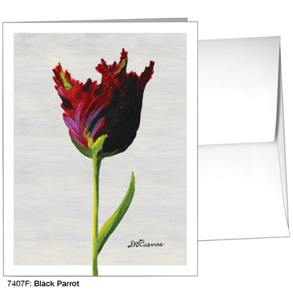 Black Parrot, Greeting Card (7407F), A2 Card, www.printedcanvas.com