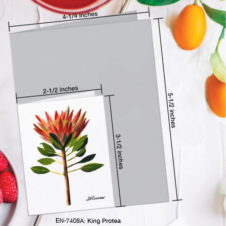 King Protea, Greeting Card (7408A), Enclosure Card, www.printedcanvas.com