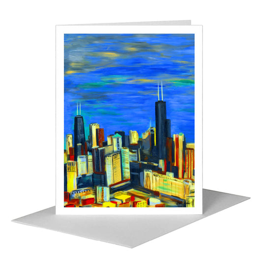 Chicago Sky, Greeting Card (#7413A) A2 Card Front, www.printedcanvas.com