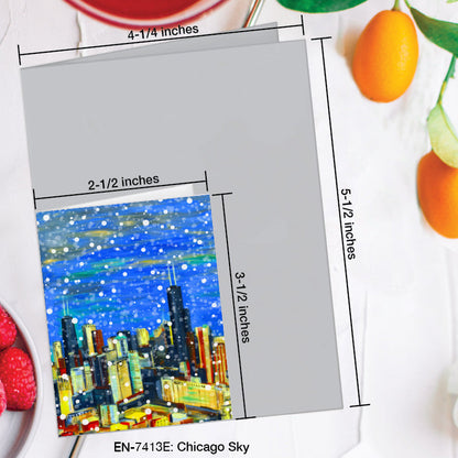 Chicago Sky, Greeting Card (7413E), Enclosure Card, www.printedcanvas.com