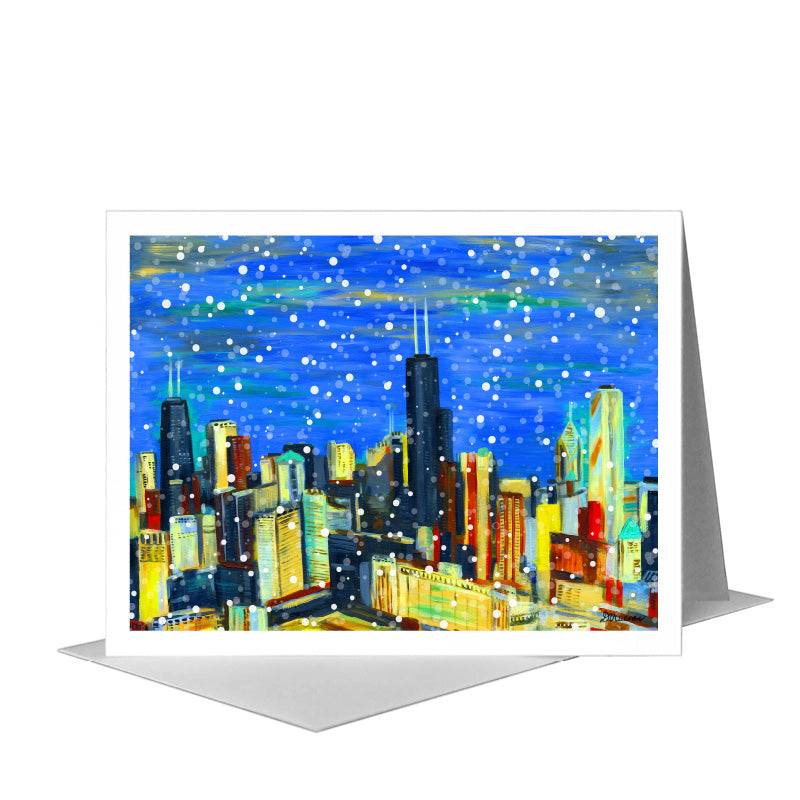 Chicago Sky, Greeting Card (#7413F) A2 Card Front, www.printedcanvas.com