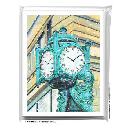 Marshall Fields Clock, Chicago, Greeting Card (#7414B)