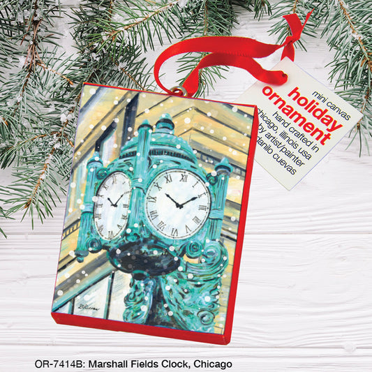 Marshall Fields Clock, Chicago, Ornament (OR-7414B), Front, printedcanvas.com