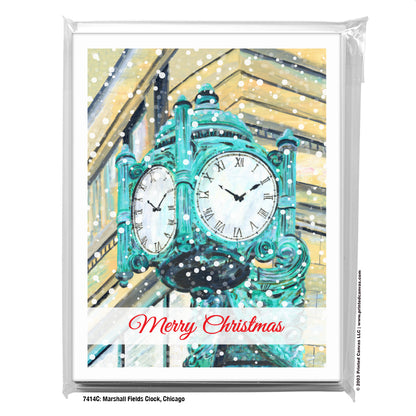 Marshall Fields Clock, Chicago, Greeting Card (#7414C), 8-Pack, www.printedcanvas.com