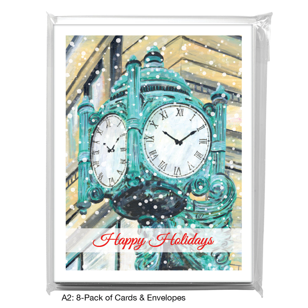 Marshall Fields Clock, Chicago, Greeting Card (7414D)