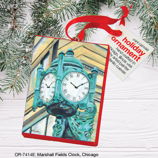 Marshall Fields Clock, Chicago, Ornament (OR-7414E), Front, printedcanvas.com