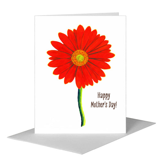Giant Gerber Red, Greeting Card (#7416A) A2 Card Front, www.printedcanvas.com
