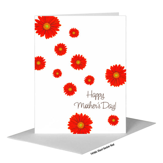 Giant Gerber Red, Greeting Card (#7416A), A2 Card Front, www.printedcanvas.com