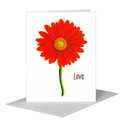 Giant Gerber Red, Greeting Card (7416B)