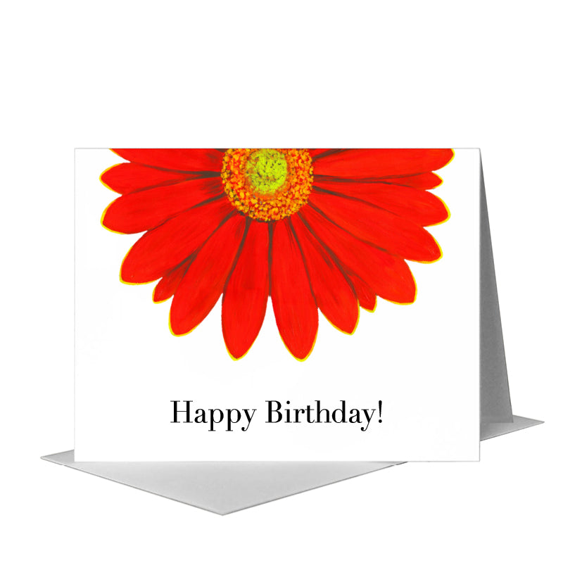 Giant Gerber Red, Greeting Card (#7416D) A2 Card Front, www.printedcanvas.com