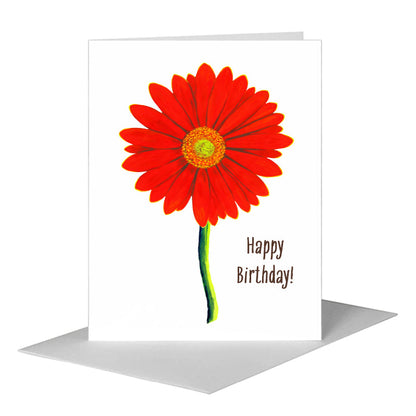 Giant Gerber Red, Greeting Card (#7416E) A2 Card Front, www.printedcanvas.com