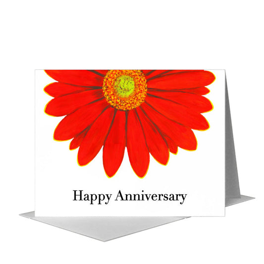 Giant Gerber Red, Greeting Card (#7416F) A2 Card Front, www.printedcanvas.com