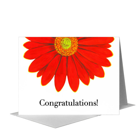 Giant Gerber Red, Greeting Card (#7416G) A2 Card Front, www.printedcanvas.com
