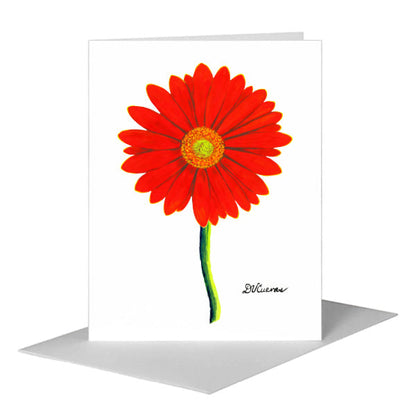 Giant Gerber Red, Greeting Card (#7416T), A2 Card Front, www.printedcanvas.com