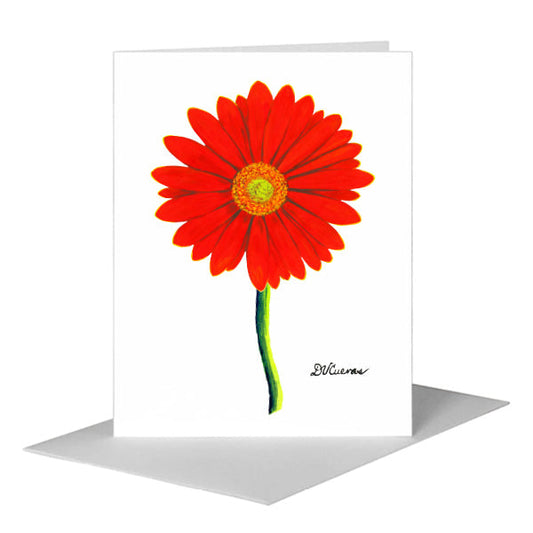 Giant Gerber Red, Greeting Card (#7416T) A2 Card Front, www.printedcanvas.com