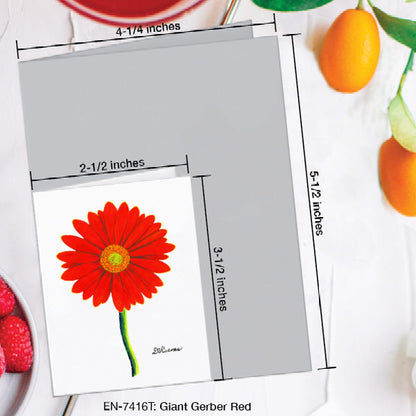 Giant Gerber Red, Greeting Card (7416T), Enclosure Card, www.printedcanvas.com
