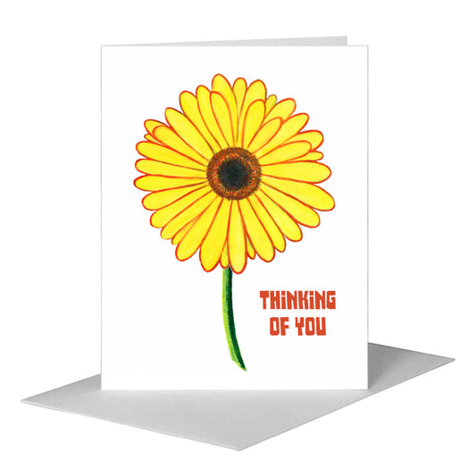 Giant Gerber Yellow, Greeting Card (#7417B) A2 Card Front, www.printedcanvas.com