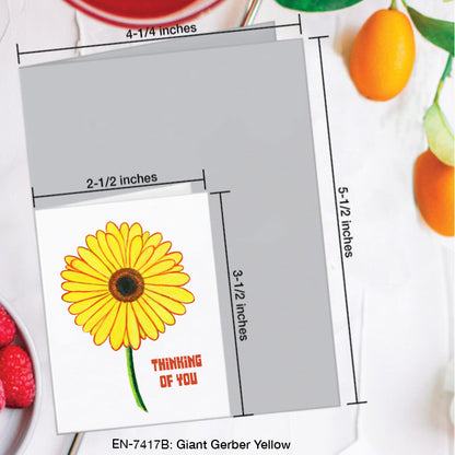 Giant Gerber Yellow, Greeting Card (7417B), Enclosure, www.printedcanvas.com