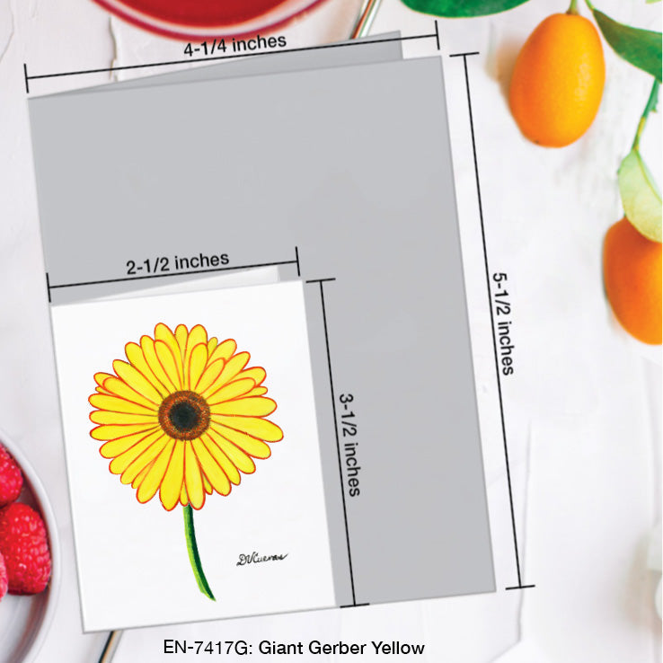 Giant Gerber Yellow, Greeting Card (7417G), Enclosure Card, www.printedcanvas.com
