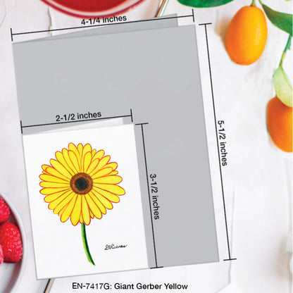 Giant Gerber Yellow, Greeting Card (7417G), Enclosure Card, www.printedcanvas.com