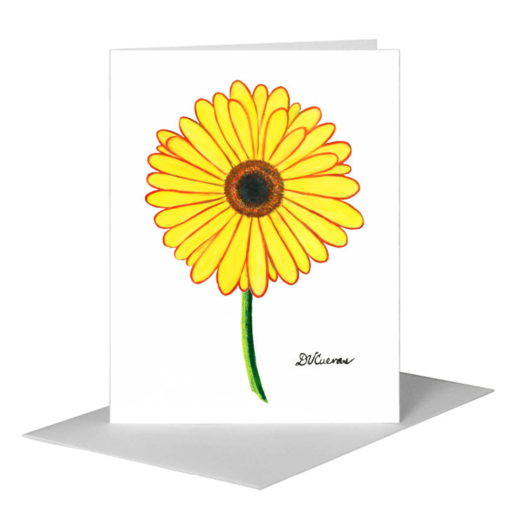 Giant Gerber Yellow, Greeting Card (#7417G), A2 Card Front, www.printedcanvas.com