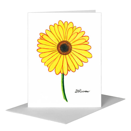 Giant Gerber Yellow, Greeting Card (#7417G) A2 Card Front, www.printedcanvas.com