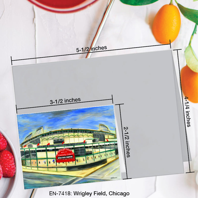 Wrigley Field, Chicago, Greeting Card (7418E), Enclosure Card, www.printedcanvas.com