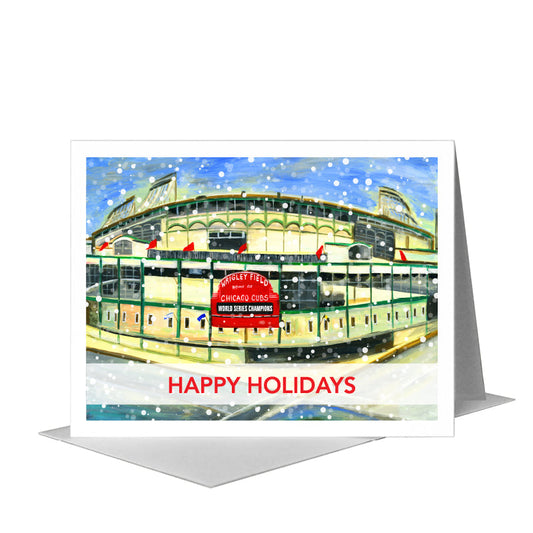 Wrigley Field, Chicago, Greeting Card (#7418B) A2 Card Front, www.printedcanvas.com