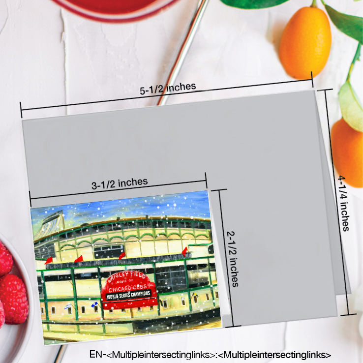 Wrigley Field, Chicago, Greeting Card (7418C), Enclosure Card, www.printedcanvas.com