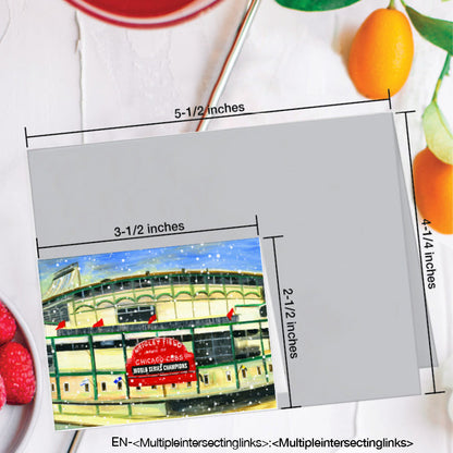 Wrigley Field, Chicago, Greeting Card (7418C), Enclosure Card, www.printedcanvas.com