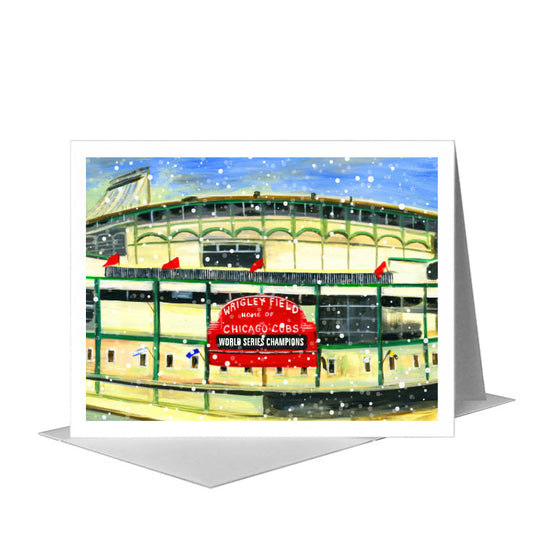 Wrigley Field, Chicago, Greeting Card (#7418C) A2 Card Front, www.printedcanvas.com