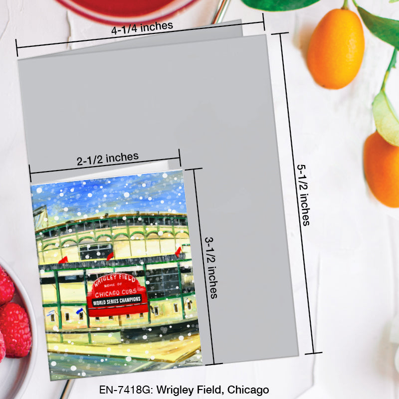 Wrigley Field, Chicago, Greeting Card (7418G), Enclosure Card, www.printedcanvas.com