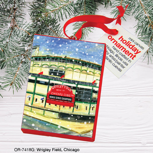 Wrigley Field, Chicago, Ornament (OR-7418G), Front, printedcanvas.com