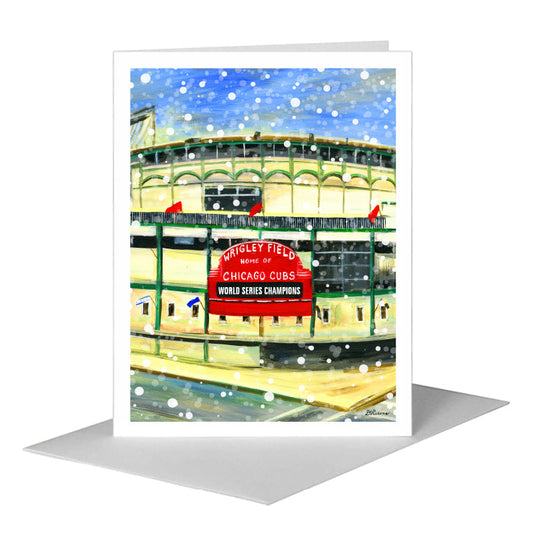 Wrigley Field, Chicago, Greeting Card (#7418G) A2 Card Front, www.printedcanvas.com
