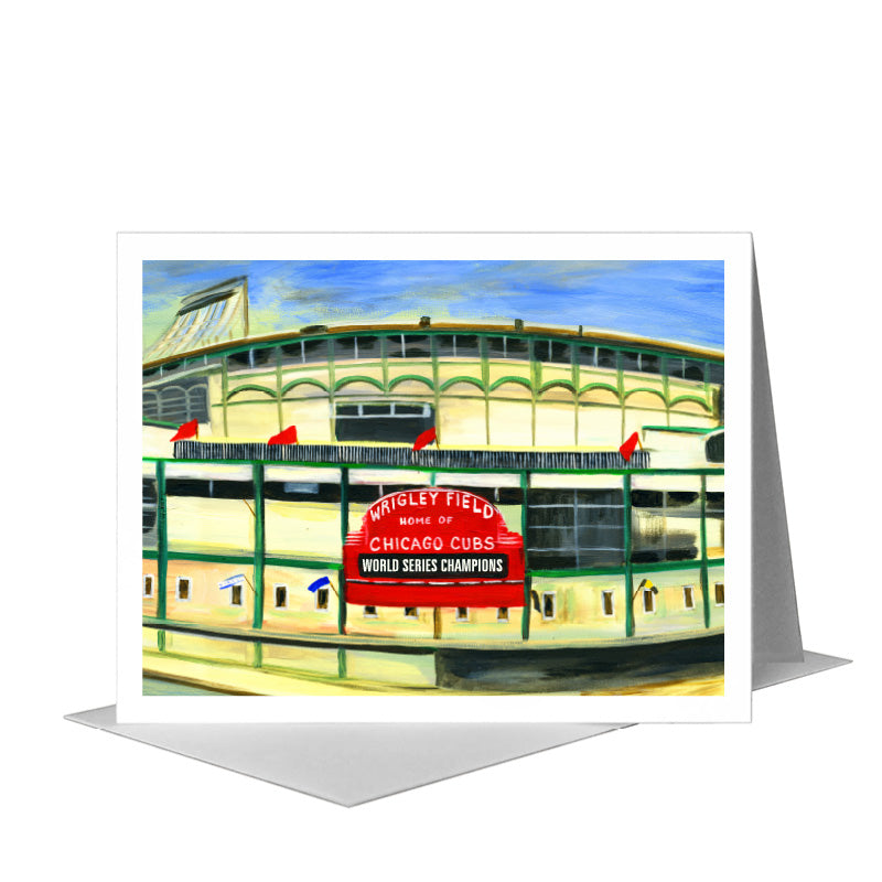 Wrigley Field, Chicago, Greeting Card (#7418H) A2 Card Front, www.printedcanvas.com