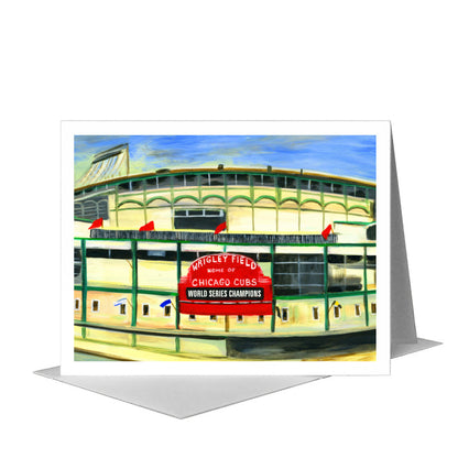 Wrigley Field, Chicago, Greeting Card (#7418H) A2 Card Front, www.printedcanvas.com