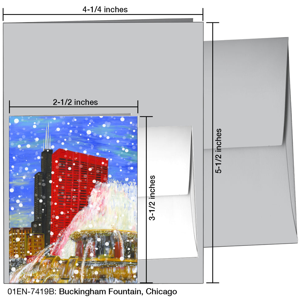 Buckingham Fountain, Chicago, Greeting Card (7419B), Enclosure, printedcanvas.com