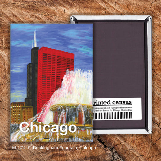 Buckingham Fountain, Chicago, Magnet (M-7419), Front, printedcanvas.com