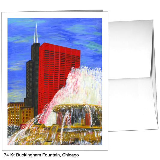 Buckingham Fountain, Chicago, Greeting Card (7419A), A2 Card Front, www.printedcanvas.com