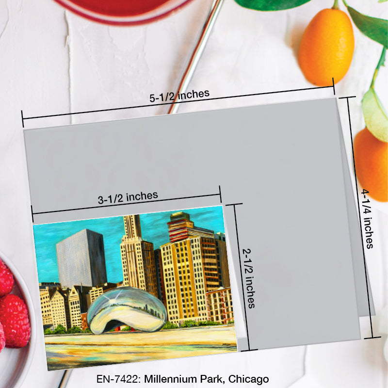 Millennium Park, Chicago, Greeting Card (7422A), Enclosure Card, www.printedcanvas.com