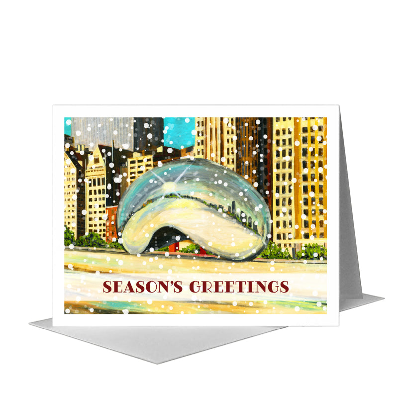 Millennium Park, Chicago, Greeting Card (#7422B) A2 Card Front, www.printedcanvas.com