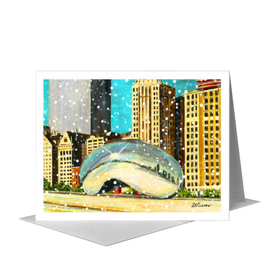 Millennium Park, Chicago, Greeting Card (#7422C) A2 Card Front, www.printedcanvas.com