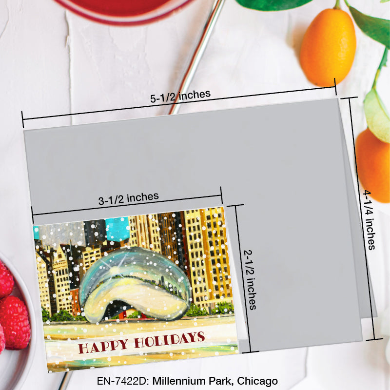 Millennium Park, Chicago, Greeting Card (7422D), Enclosure Card, www.printedcanvas.com