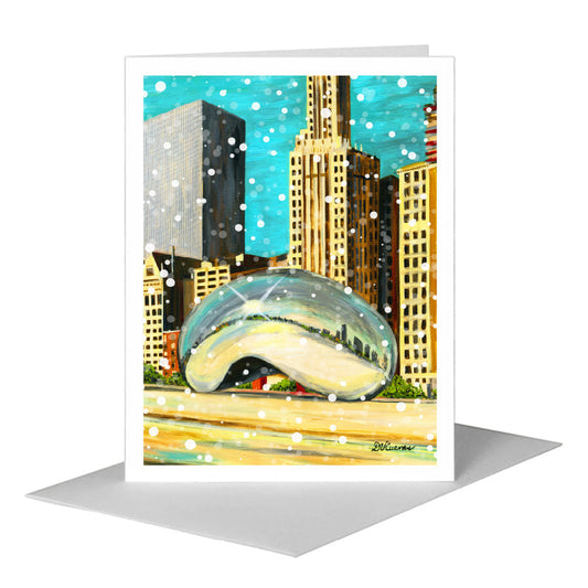 Millennium Park, Chicago, Greeting Card (#7422G) A2 Card Front, www.printedcanvas.com