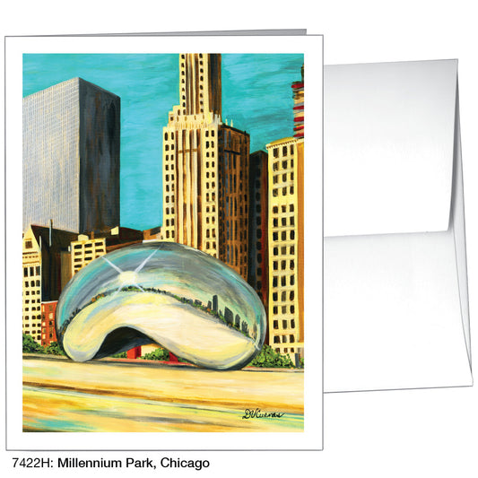 Millennium Park, Chicago, Greeting Card (7422H), A2 Card Front, www.printedcanvas.com