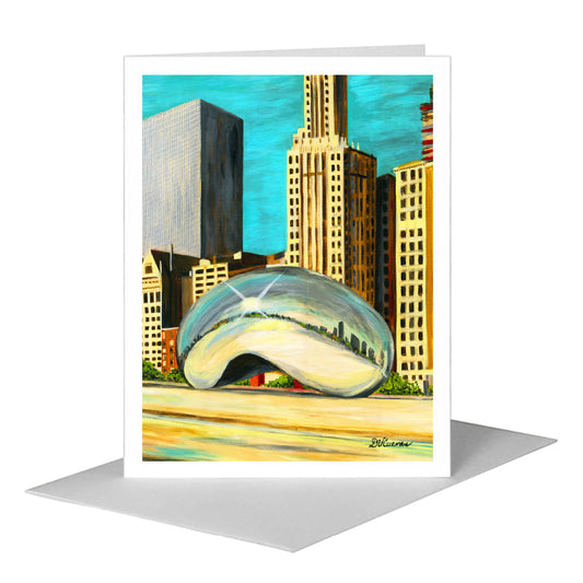 Millennium Park, Chicago, Greeting Card (#7422H) A2 Card Front, www.printedcanvas.com
